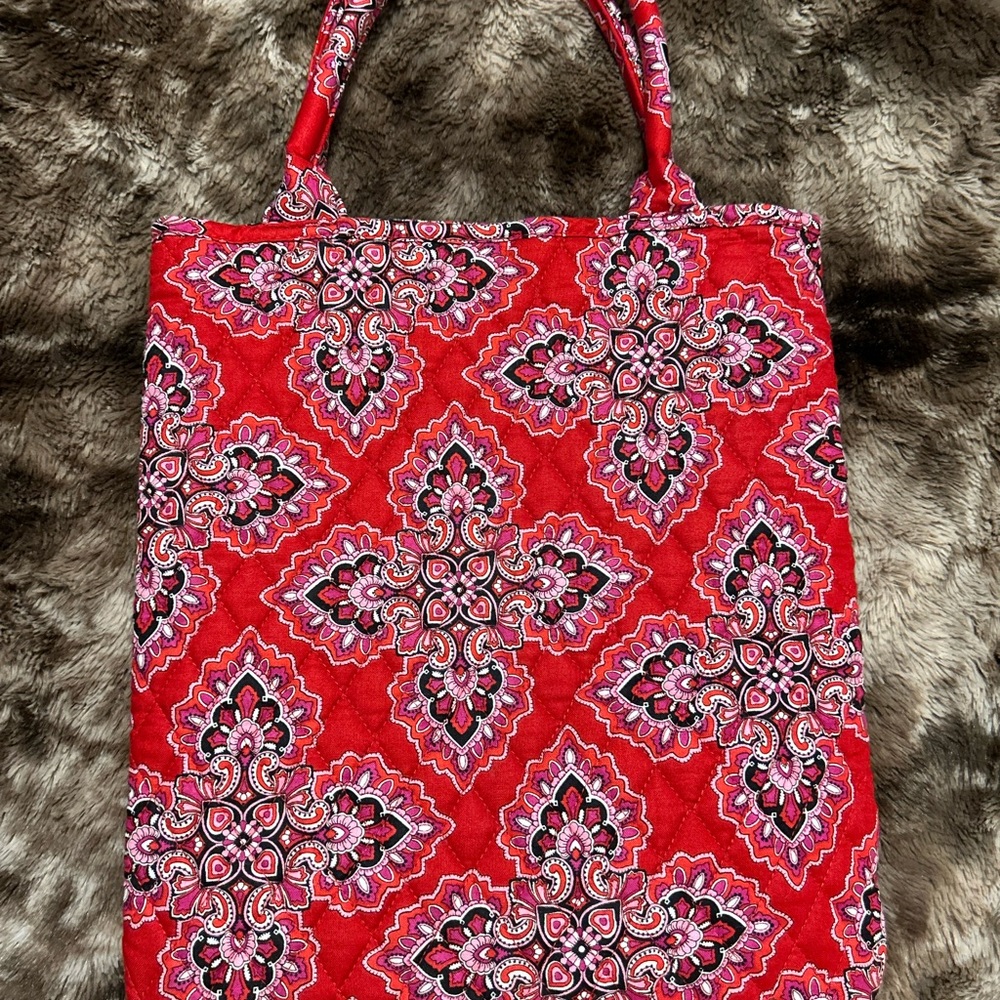 Vera Bradley Medium Tote Bag Retired Frankly Scarlet Pattern - Picture 2 of 5